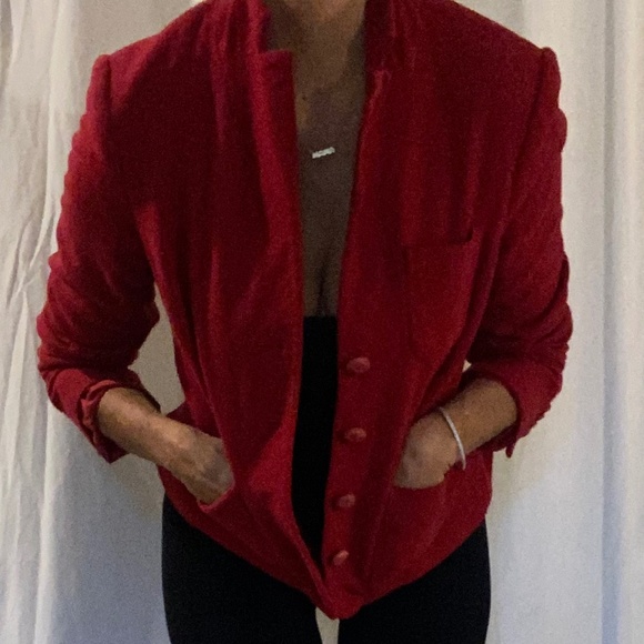 100% soft wool bright red mini blazer - Picture 4 of 4